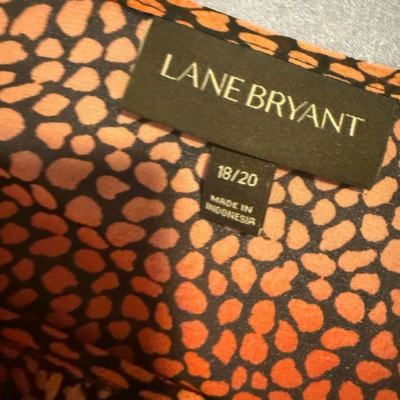 Lane Bryant Red and Black Relaxed Tie Front Blouse - Picture 6 of 6